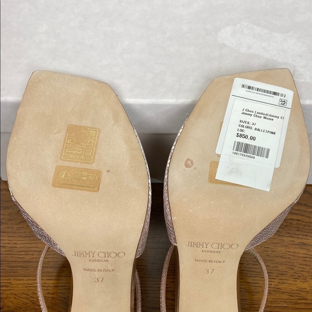 Jimmy Choo Anise 95 Ballet Pink Diamond Glitter Stiletto Heels EU 37 US 7 NEW - Picture 14 of 15